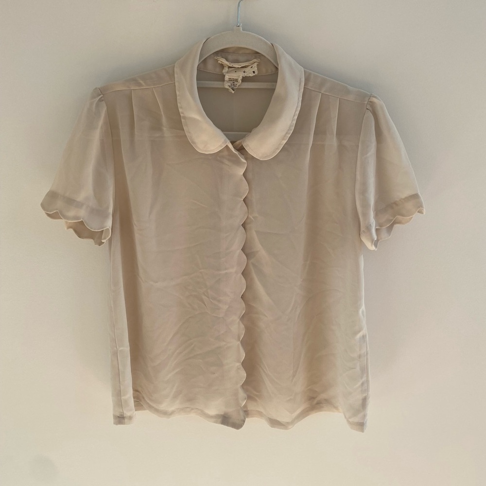 urban outfitters sheer scallop top